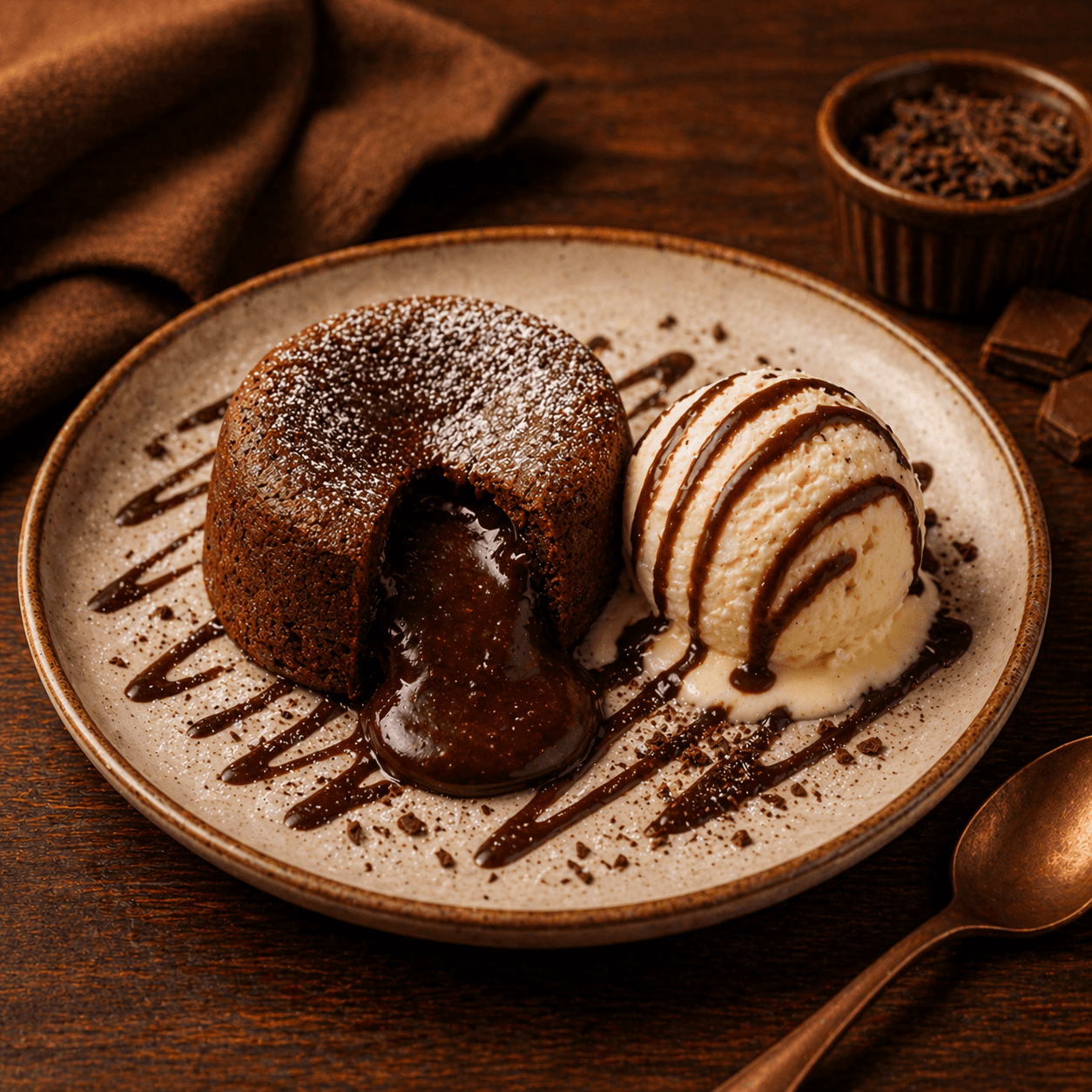 Petit Gâteau com Sorvete
