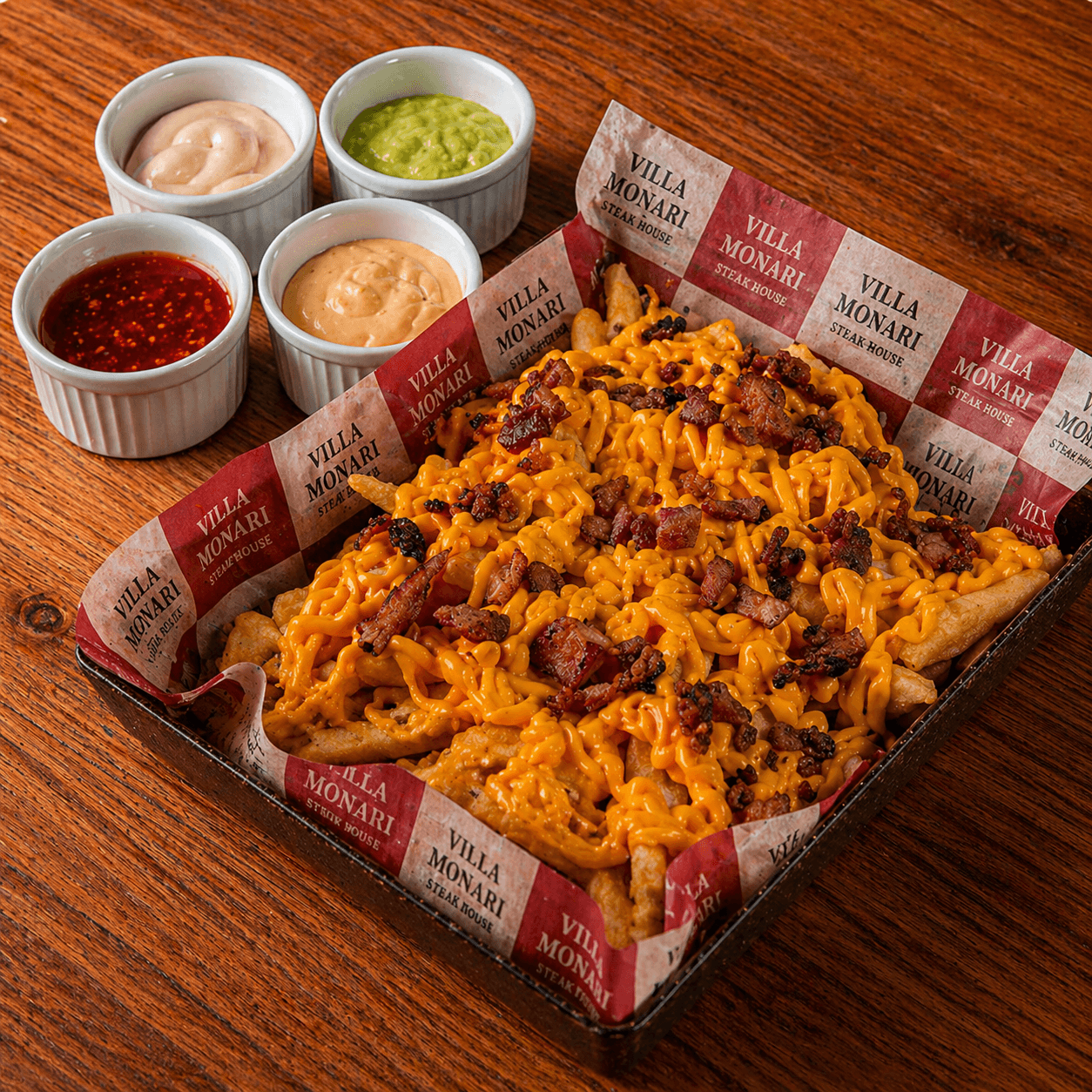 Fritas com Cheddar e Bacon