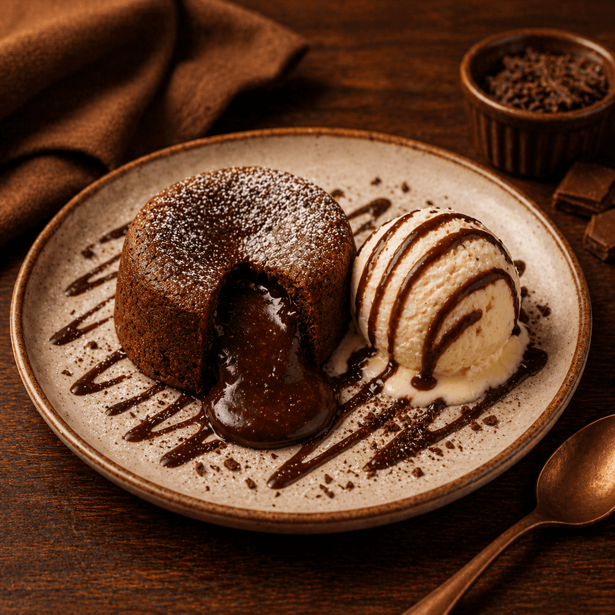 Petit Gâteau com Sorvete